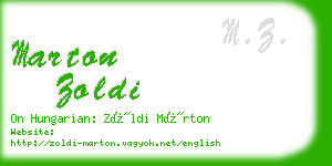 marton zoldi business card